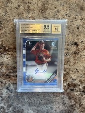 2019 BOWMAN CHROME DRAFT GUNNAR HENDERSON BLUE REFRACTOR AUTO /150 BGS 9.5 GEM