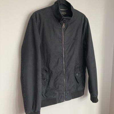Mens Harrington Jacket Bomber Navy Blue Label Lab Medium Cotton