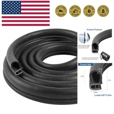 Automotive Door Weather Stripping 25Ft Car Door Rubber Edge Trim Seal Strip G...