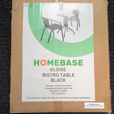 Homebase Eloise Black Bistro Table – Outdoor Garden Patio Balcony Table