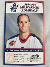 IHL 1995-96 Milwaukee Admirals Hockey Postcard #23-Shawn Anderson