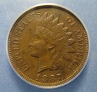 1887 Indian Cent  – About Uncirculated. ANACS AU 55 !