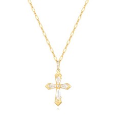 Cross Necklace for Women 14K Gold Plated Dainty Cubic Zircon Cross Pendant Neckl