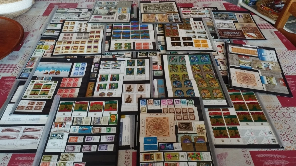 Lot de 8 timbres anciens Moyen-Orient – Palestine, Israël, Syrie, Liban, Arabie - Collection