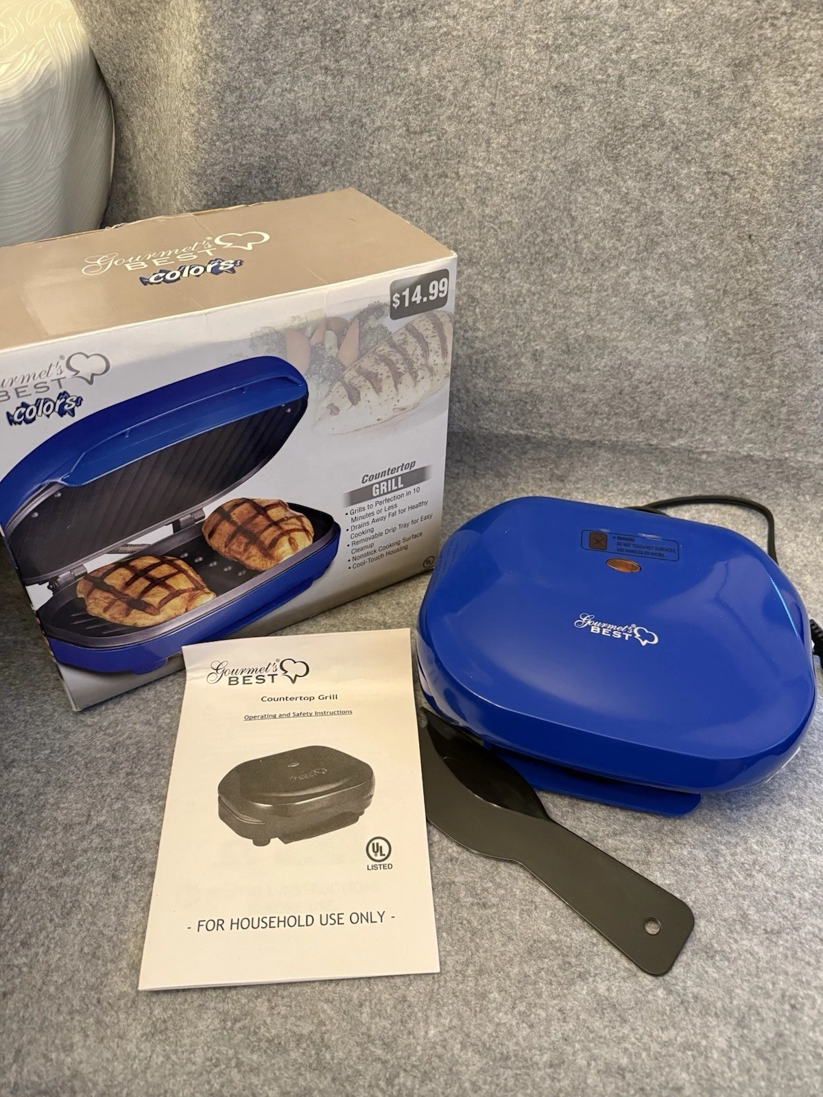 Gourmet’s Best Blue Countertop Grill (Tested & Working) *Read*