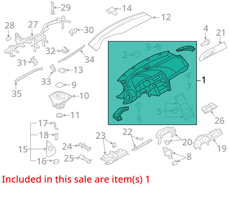 Dash Panel With Leather Espresso Cardamom FV Fits 10-15 AUDI Q7 814108 - Image 2 of 4
