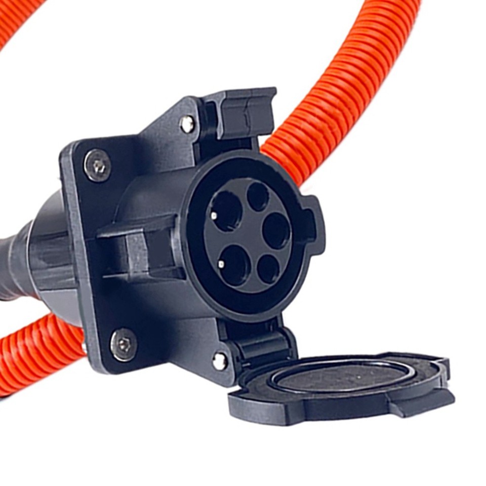 Electric Vehicle Adapter 32A SAE J1772 AC Charging Socket with Bellows ...