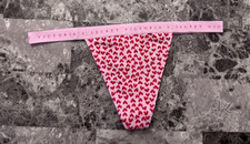 NWT VICTORIA'S SECRET LAVENDER RED PINK HEART LIGHTWEIGHT BAND V STRING PANTIES