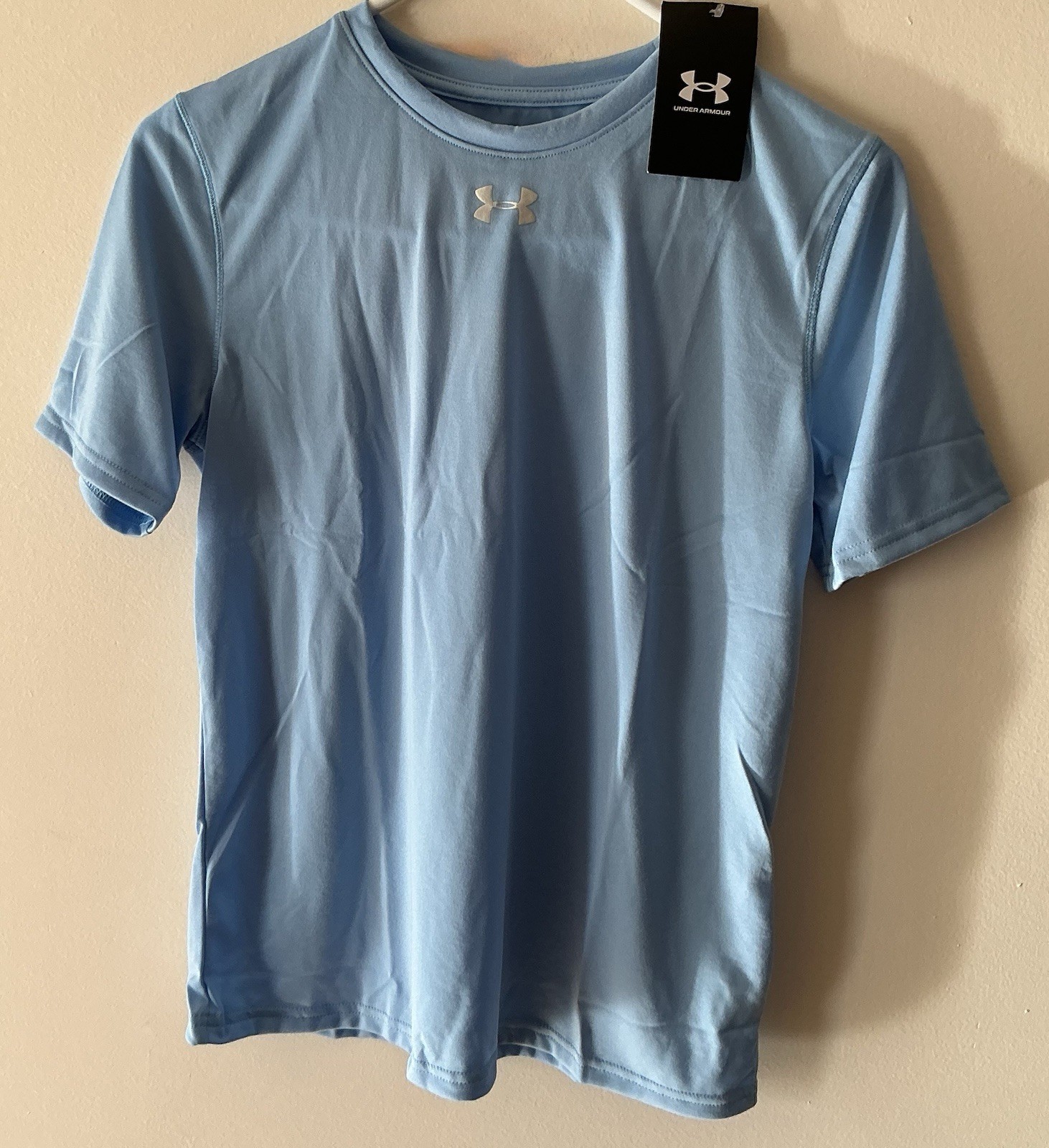 Under Armour Boy’s Locker Tee Short Sleeves   Size YL   Carolina Blue   NWT thumbnail 4