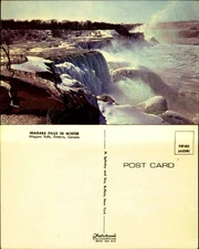 Winter scene Niagara Falls Ontario Canada waterfall snow ice chrome unused