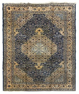 Authentic Hand Knotted Vintage Traditional Tabreez Wool Area Rug 8 x 7 Ft