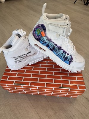 Nike Off-White Air Force 1 Mid SP Leather Graffiti White/Blue DR0500-100