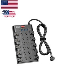 28-in-1 Power Strip with Surge Protection & Mounting Option for Home & Gaming