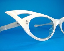 Vintage 50s Pearl Cat Eye Glasses Eyeglasses Sunglasses MOP Frame Beautiful