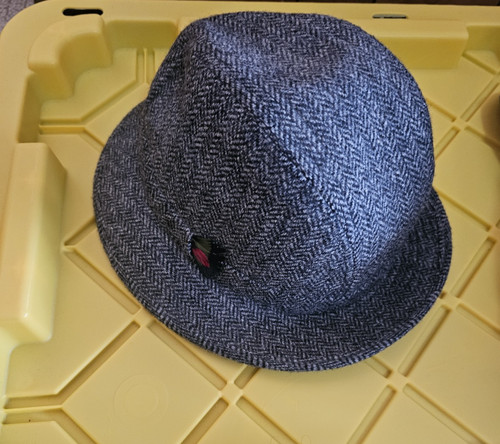 Vintage Jonathan Richard Donegal Tweed Trilby Hat Irish Herringbone Wool