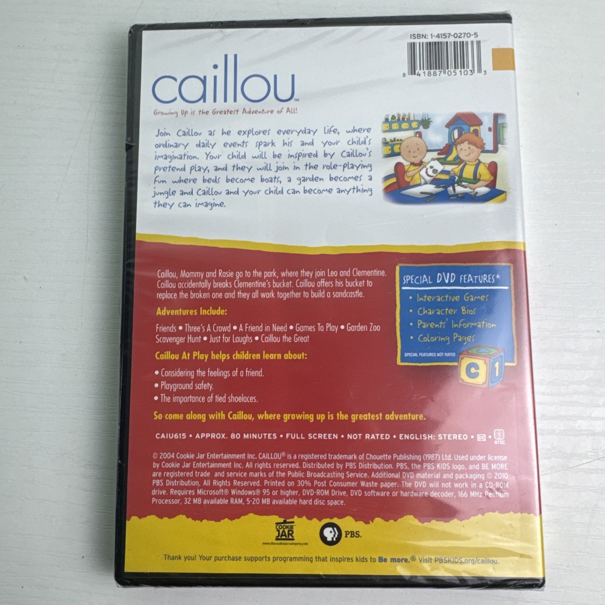 PBS Kids Caillou At Play DVD Interactive Game Character Bios