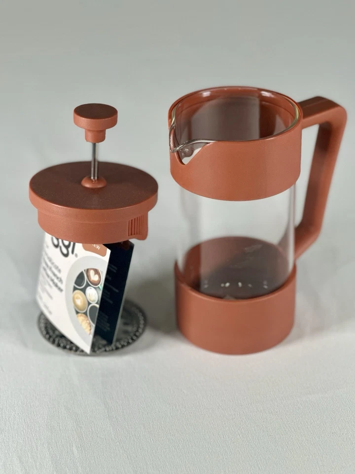 "Cafetera francesa OGGI 3 tazas de vidrio borosilicato 350 ml 12 floz 6"" Ht nueva" Foto 4 de 4