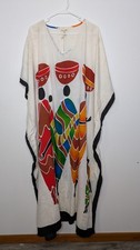Gypsie Blu Dress  Afrocentric Tribal Long Maxi Kaftan Housedress Cover Up