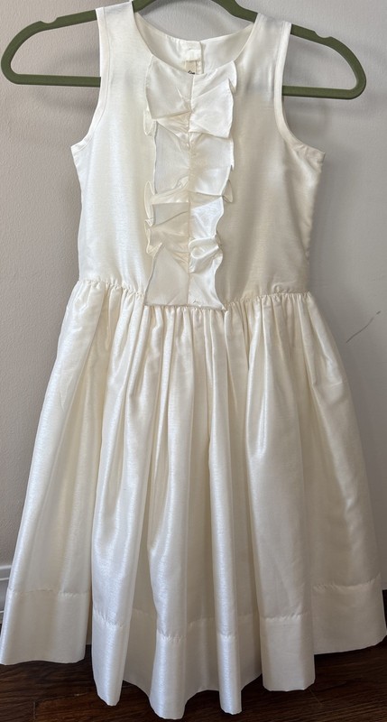 Land’s End  Dress Girls Size 8 Sleeveless Off White Ruffled Dress