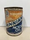 Vintage Assurance PENNIAN Motor Oil One Quart Oil Can Metal Garage Gas Station