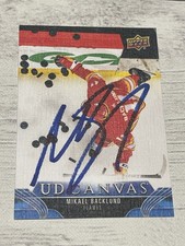 Mikael Backlund Signed Card Upper Deck Canvas JSA COA IP Auto Calgary Flames a