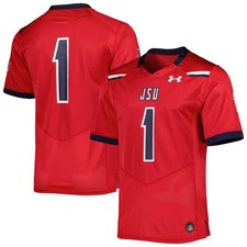 Men's Under Armour #1 Red Jackson State Tigers Team Wordmark Replica Football