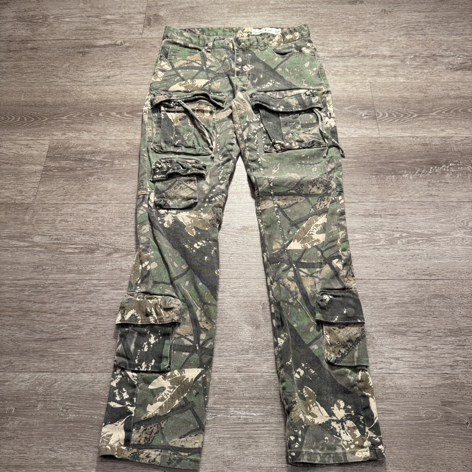 Smoke Rise Pants Mens 30 Green Woodland Camo Camouflage Cargo 30x32 Utility
