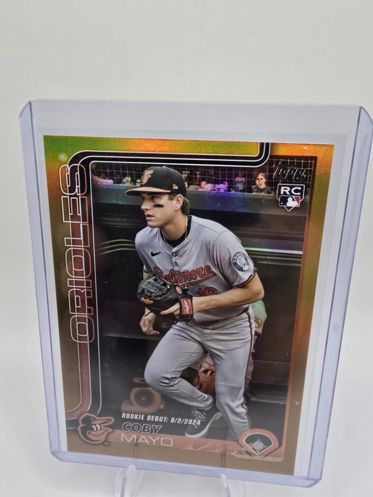 2025 Topps Update Coby Mayo Rookie Debut Gold Foil 50/50 #US282 Bookend