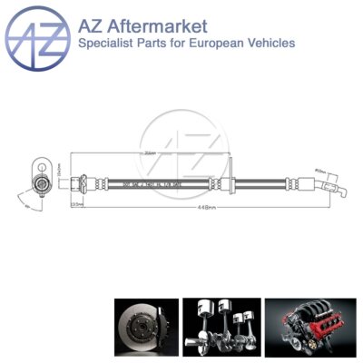 Fits Toyota Corolla 1992-2002 + Other Models AZ Front Left Brake Hose