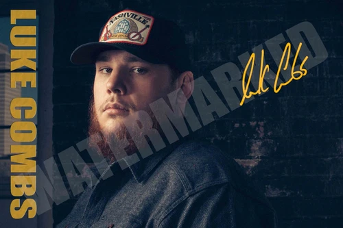 Luke Combs Gettin' Old Fast Car 2023 signed 12x18 inch photograph poster Country
