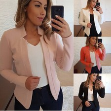Women Summer Thin Long Sleeve Ladies Office Work Blazer Suit Coat Jacket Tops