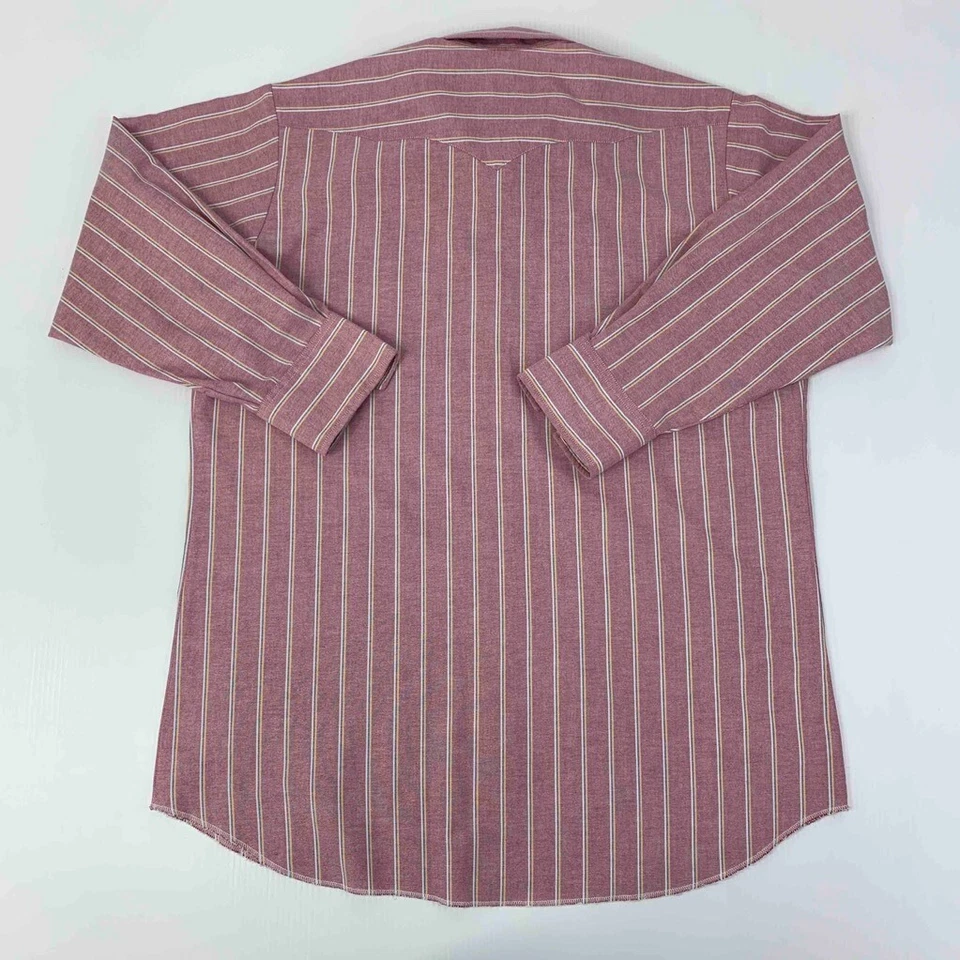 Camisa de vestir Panhandle delgada con botones rosa a rayas vaquero occidental 18-35 Foto 2 de 4