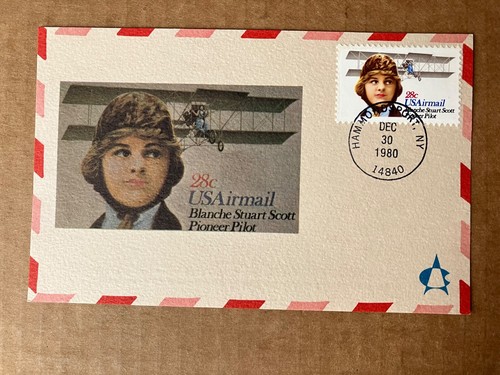 1980 28c Blanche Stuart Scott C99 Andrews Cachet PB FDC LE/1000 + Bonus Cards - Picture 6 of 7