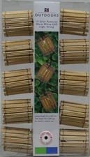 HD Designs Outdoors 10 Solar Powered Warm White LED Light Strings NIP