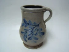 Rowe Pottery Works Pine Spoutless Pitcher/Vase/Tankard 2004 Salt Glaze Berries
