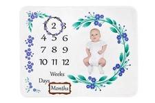 Baby Milestone Blanket Flower Pattern Baby Milestone Blanket for Boys and Girl