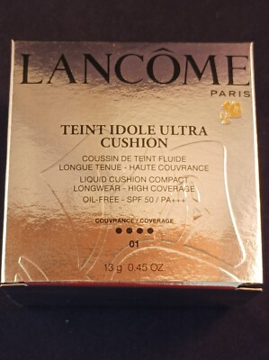 Lancome Foundation Teint Idole Ultra Liquid Cushion Compact 01 Pure Porcelaine.