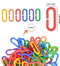 350Pcs Plastic C Clips Hooks Chain Links - Interchangeable Rainbow C-Links for P