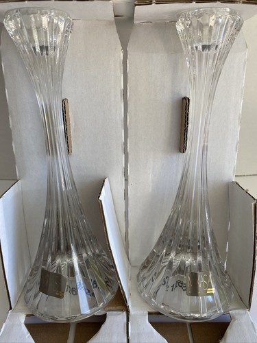 SOPORTE PARA VELAS MIKASA CARRIL PARQUE 2 PIEZAS VIDRIO CRISTAL 8"" T9997/339 NUEVO CAJA ABIERTA - Imagen 2 de 9