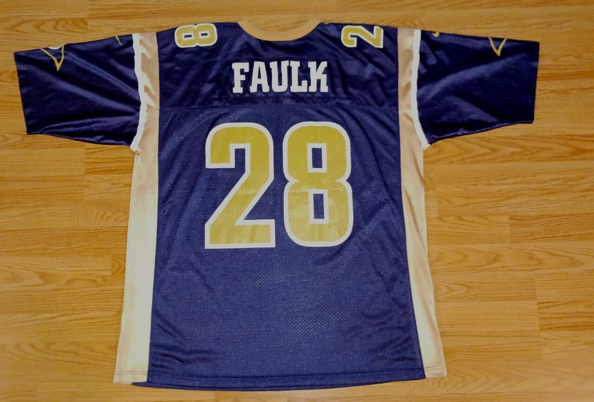 LOS ANGELES RAMS MARSHALL FAULK JERSEY #28 MEN'S SIZE XXL BY NIKE