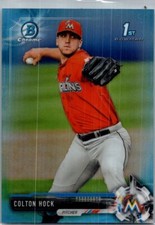 2017 Bowman Draft #BDC-196 Colton Hock Chrome Sky Blue Refractor #/399