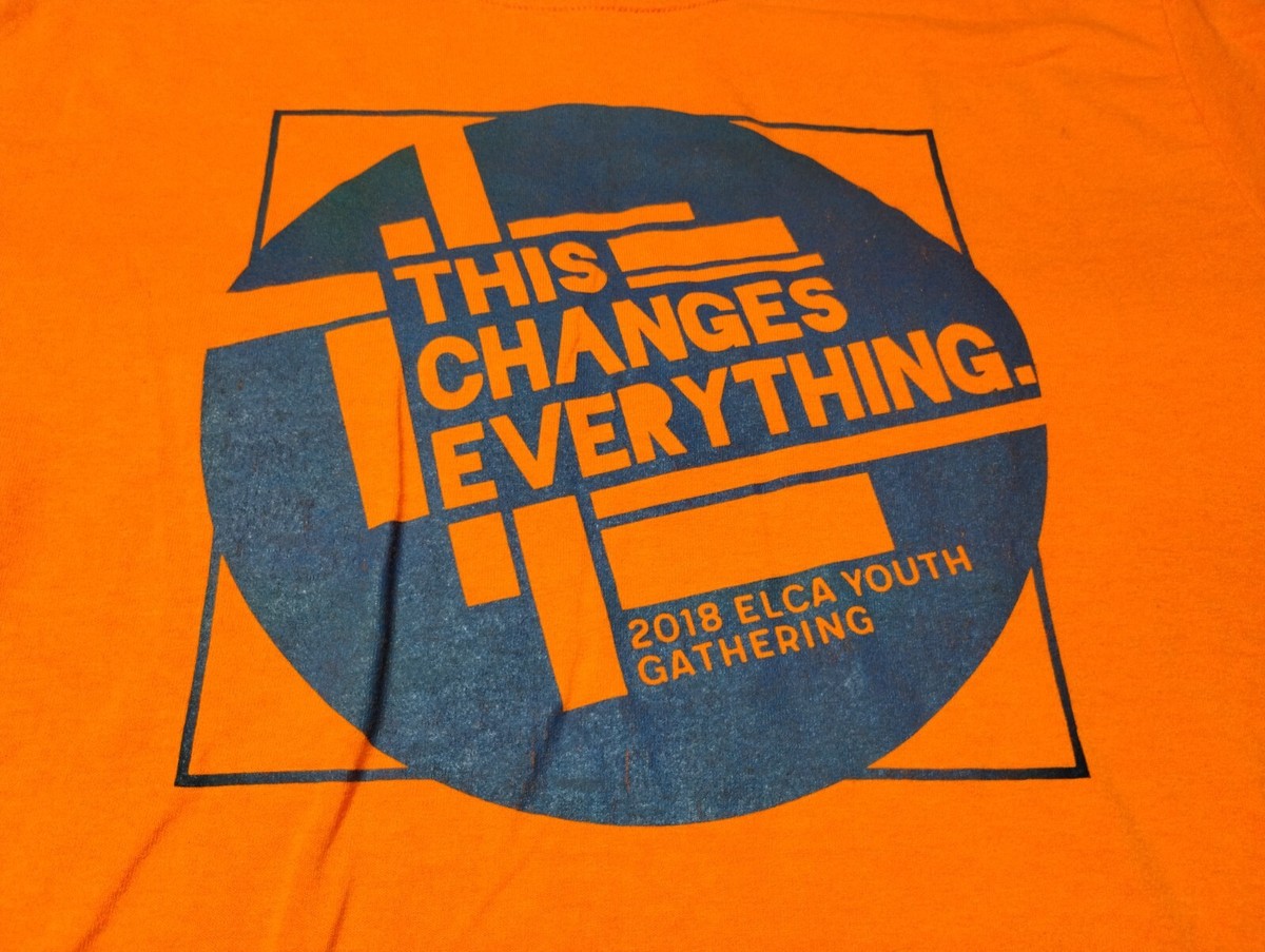 2018 ELCA Youth Gathering Houston Texas Church Shirt Adult Medium Orange View 2