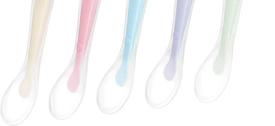 5PCS Silicone Baby Spoons - BLW Cat Design, Non-Slip Grip & Pastel Colors​ - Image 4 of 4