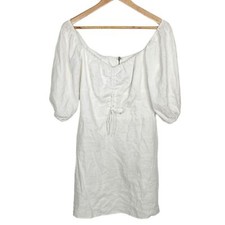 Reformation Kathryn Dress Mini White Linen New With Tag Size 10