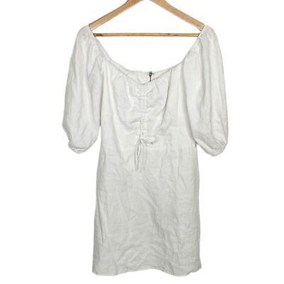 Reformation Kathryn Dress Mini White Linen New With Tag Size 10 | eBay