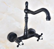 Oil Rubbed Brass Wall Mounted Sink Faucet Mixer Tap For Bathroom Kitchen 2nf452