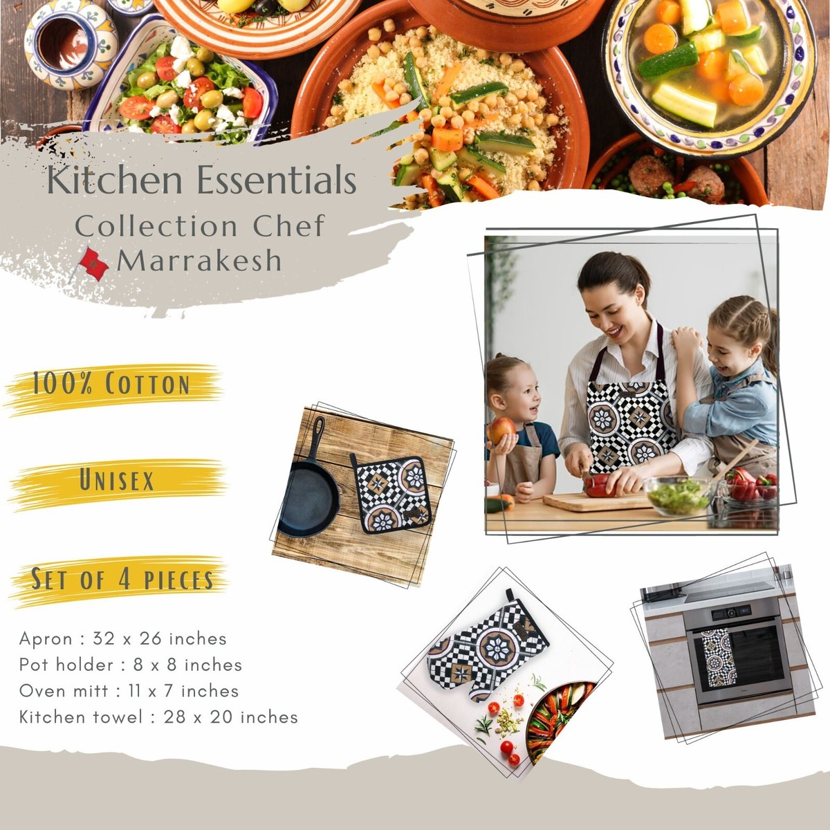 Mainstays Gray 8 Pack Kitchen Set Absorbent Dish Towels Oven Mitts And Pot Holders