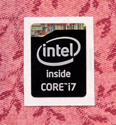 Intel Core i7 Inside Black Sticker 15.5 x 21mm Haswell Extreme