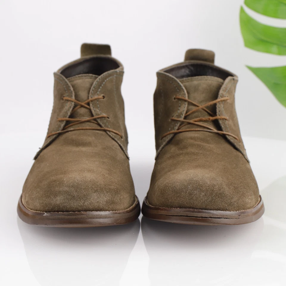 Cole Haan Mens Charles Boot Size 13 M Olive Suede Lace Up Chukka - Image 2 of 4