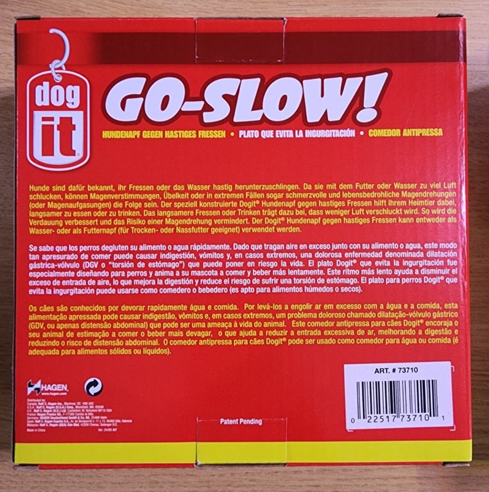 НОВЫЙ - Dogit Go-Slow! Небольшая медленная кормушка против глотания для собак предотвращает вздутие живота - Изображение 3 из 4